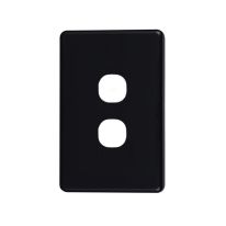 [040.000.0052] Classic 2 Gang Switch Cover  - Black