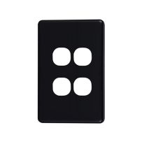 [040.000.0054] Classic 4 Gang Switch Cover  - Black