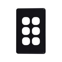 [040.000.0056] Classic 6 Gang Switch Cover  - Black
