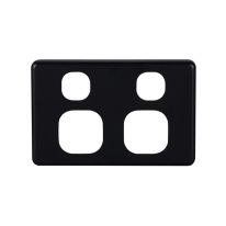 [040.000.0057] Classic Double Power Point Cover Plate  - Black