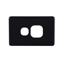 [040.000.0058] Classic Single Power Point Cover Plate - Horizontal - Black
