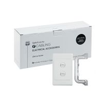 [040.000.0062.10PACK] Ultima 2 Gang Switch 250V 16AX - Vertical - 10 Pack with 10 FREE C-Clips