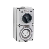 [040.000.0214] Combination Switched socket 3 Round Pin IP66 250V 20A
