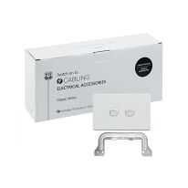 [040.000.0290.10PACK] Classic 2 Gang Switch 250V 16AX - Horizontal - 10 Pack with 10 FREE C-Clips