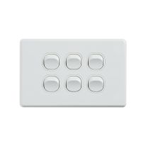 [040.000.0294] Classic 6 Gang Switch 250V 16AX - Horizontal