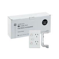 [040.000.0323.10PACK] Ultima Double Power Point 250V 10A with16AX Extra Switch - Vertical - 10 Pack with 10 FREE C-Clips