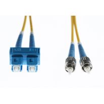 [FL.OS2SCST1M] 1m SC-ST OS1 / OS2 Singlemode Fibre Optic Cable : Yellow