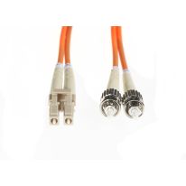 [FL.OM1LCST1M] 1m LC-ST OM1 Multimode Fibre Optic Cable: Orange
