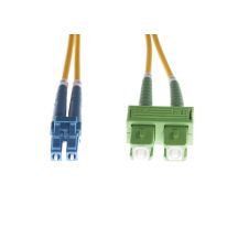 [FL.OS2LCSCAPC3M] 3m LC-SC/APC OS1 / OS2 Singlemode Fibre Optic Duplex Patch Lead - 2mm Oversleeving | Yellow