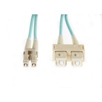 [FL.OM4LCSC30M] 30m LC-SC OM4 Multimode Fibre Optic Cable: Aqua
