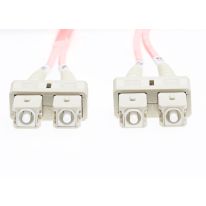 [FL.OM1SCSC3MP] 3m SC-SC OM1 Multimode Fibre Optic Cable: Salmon Pink