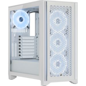 Corsair CC-9011232-WW iCUE 4000D ATX RGB AIR FLOW QL Edition Mid-Tower Case White