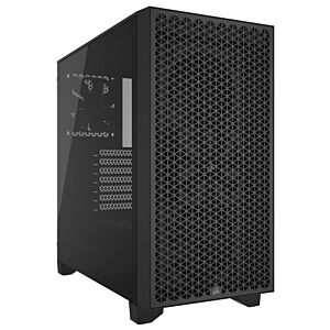 Corsair CC-9011251-WW 3000D Solid Steel Front ATX Tempered Glass Case Black