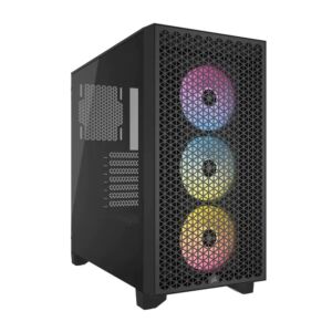 Corsair CC-9011255-WW 3000D RGB Solid Steel Front ATX Tempered Glass Black