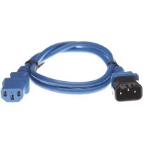 [011.180.1310] IEC C13 to C14 Power Cable Blue 1m