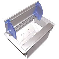 [016.005.0049] OE Elsafe: Axxess QF25 - 2 GPO / 4 x Data Cutouts Anodised Lid - Grey/Silver