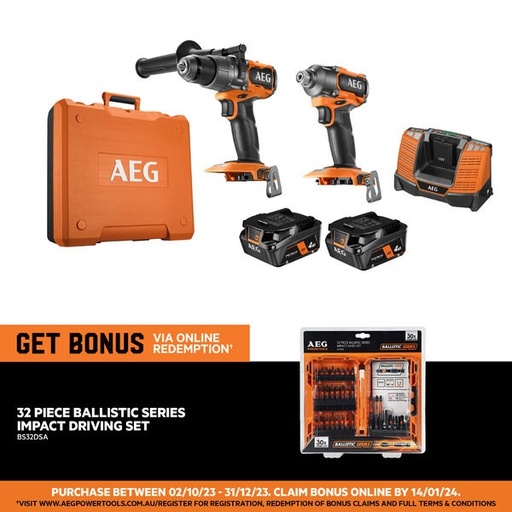 [A18X2BA142C] 18V 4.0Ah 2-Piece Brushless FORCE Combo Kit A18X2BA142C