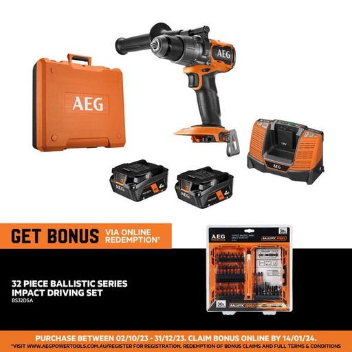 [A18PDB42C] 18V Brushless Hammer Drill 4.0Ah FORCE Kit A18PDB42C