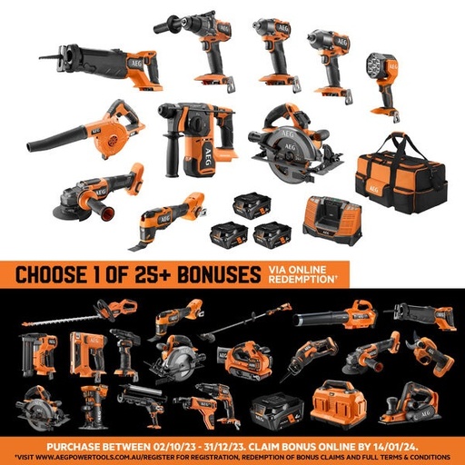 [A18FX10B153B] 18V FUSION/Brushless 10-Piece 5.0Ah FORCE Kit A18FX10B153B