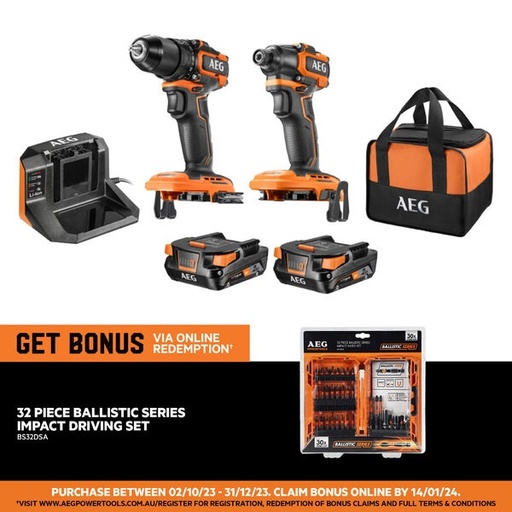 [A18BS2X202B] 18V Brushless Sub Compact 2 Piece Combo Kit A18BS2X202B