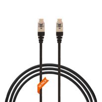 [004.300.2000.50PACK] 0.25m CAT6A RJ45 S/FTP THIN LSZH 30 AWG Network Cable | 50 Pack Black