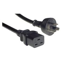 [011.180.0042] IEC C19 to Mains 10A Power Cable Black 2M