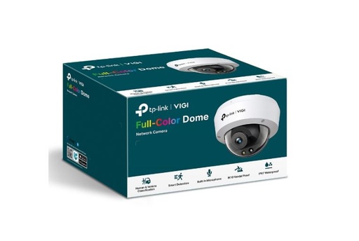 [VIGI C240(2.8mm)] TP-Link VIGI 4MP C240(2.8mm) Full-Color Dome Network Camera, 2.8mm Lens, Smart Detection, 3YW