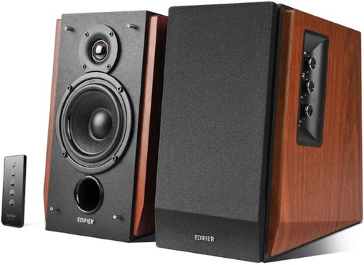 [6923520265862] Edifier R1700BT Bluetooth Lifestyle Bookshelf Studio Speakers Brown - BT/Dual 3.5mm AUX/Limited Distortion DSP/DRC/Classic Wood Finish