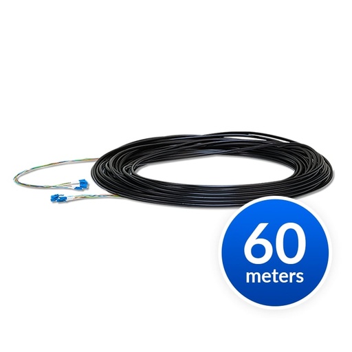 [810354025884] Ubiquiti Single-Mode Lightweight Fiber Cable, Lenth 60m, Outdoor-Rated, Kevlar Yarn For Added Tensile Strength, Weatherproof Tape, 2Yr Warr