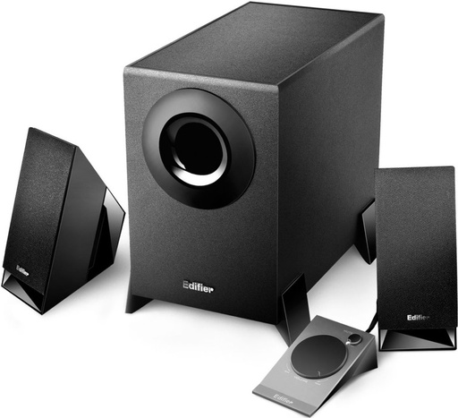 [6923520262335] Edifier M1360 2.1 Multimedia Speakers - 3.5mm AUX/4INCH Subwoofer/Remote/RCA Remote Control input Black