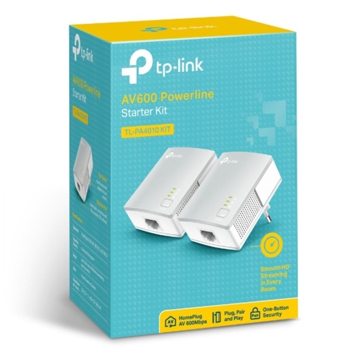 [6935364031985] TP-Link TL-PA4010 KIT AV600 Powerline Ethernet Adapter Starter Kit 600Mbps HomePlug AV 1xLAN Port 300m Range Plug  Play Mini Size