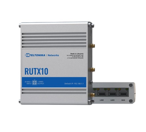 [4779027312453] Teltonika RUTX10 Professional Ethernet Router, Industrial Ethernet Router/VPN/Firewall (NO-LTE) with Dual Band WiFi 5 802.11ac, PSU included