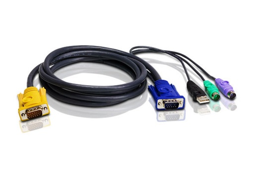 [4710423777378] Aten KVM Cable 3m with USB  PS/2 to 3in1 SPHD