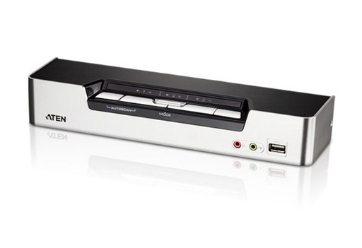 [4710423775718] Aten Desktop KVMP Switch 4 Port Single Display HDMI w/ Dolby HD audio, 4x Custom KVM Cables Included, 2x USB Port, Selection Via Front Panel