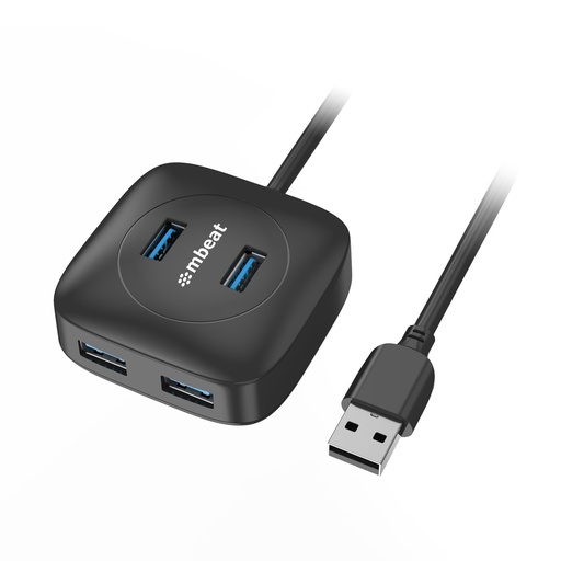 [9346396002701] mbeat®  4-Port USB 3.0 Hub - High Speed Data Transfer speed: Up to 5Gbps Compatible with USB 2.0/3.0 devices Product Weight: 95g