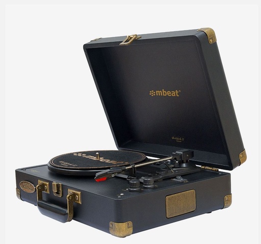 [9346396002770] mbeat®  Woodstock 2 Black Retro Turntable Player 3-in-1 Audio Featuring 3 speed settings Bluetooth Package Weight: 3.2kg
