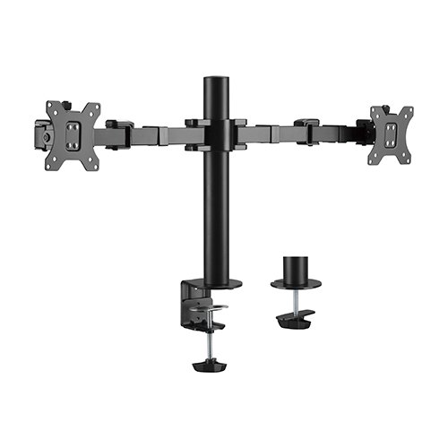 [6956745161688] Brateck Dual Monitors Affordable Steel Articulating Monitor Arm Fit Most 17"-31" Monitors Up to 9kg per screen VESA 75x75/100x100