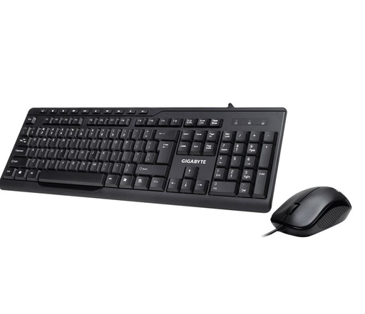 [4719331551148] Gigabyte KM6300 USB Wired Keyboard  Mouse Combo multimedia controls 1000dpi Adjustable Portable slim receiver Stylish design comfort