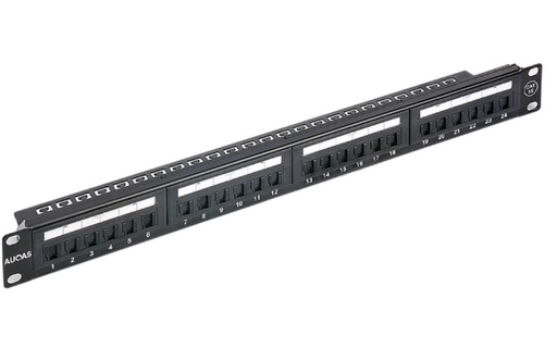 [9320100400175] Astrotek 24 Ports UTP Patch Panel CAT6 RJ45 for 19" 1RU Rack Mount Data Network Cabinet Server PCB Type 110/Krone 3U" Black