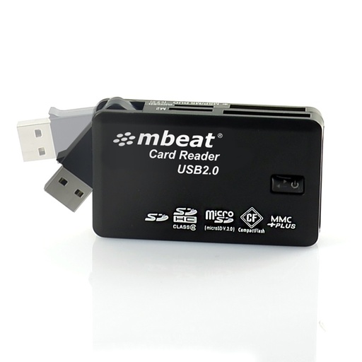 [9346396001414] mbeat® USB 2.0 All In One Card Reader - Supports SD/SDHC/CF/MS/XD/MicroSD /MicroSD HC / SONY M2 without adaptor handy USB clips