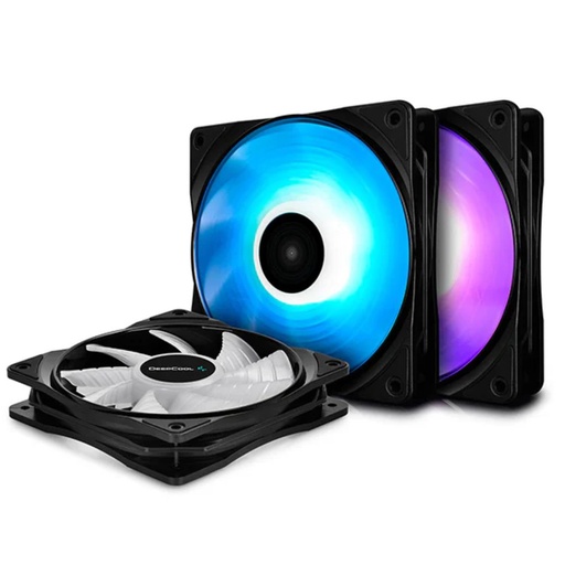 [6933412710523] DeepCool RF120 FS (3-Pack) LED Fan 120mm Preset Purple/Blue/Orange LED Combination