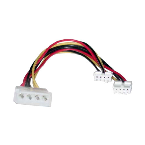 [9341756008553] 8Ware Molex Power Splitter Cable 20cm 2x3.5' to 1x5.25' Female to Male