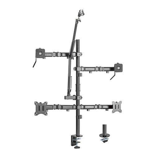[6956745164610] Brateck Dual-Monitor All-in-One Studio Setup Desktop Mount Fit17"-32" Up to 9kg(LS)