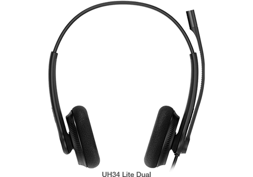 [6938818307322] Yealink UH34 Lite Dual Teams USB Headset, Lightweight, All Day Wearing Comfort, Ear Wideband Noise Cancelling Microphone, Foamy Ear Cushions, USB-A