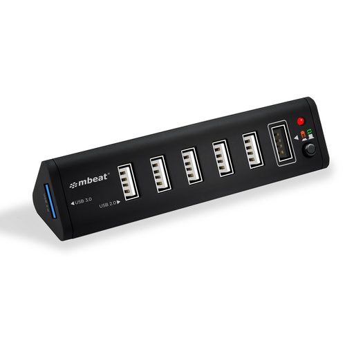 [9346396001193] mbeat® 7-Port USB 3.0  USB 2.0 Hub with 2.1A Smart Charging Function - Data Transfer Rate: USB 3.0 up to 5Gbps, USB 2.0 up to 480Mbps Weight: 250g