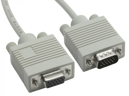 [9341756008768] 8Ware VGA Extension Cable 3m - 15 pins Male to 15 pins Female for Monitor PC Molded Type Grey