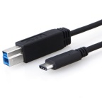 [9341756011911] 8Ware USB-C to USB-B Cable 1m Type-C to B Male to Male Black 10Gbps