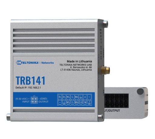 [4779027312620] Teltonika TRB141 Industrial Rugged GPIO LTE Gateway, 4G/LTE (Cat 1), I/O Connector Block, Micro-USB, Compatible with Industrial DNP3, PSU included