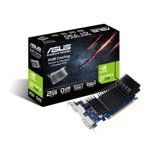[4716659990390] ASUS nVidia GeForce GT730-SL-2GD5-BRK 2GB GDDR5 Low Profile Graphics Card with Bracket For Silent HTPC Build (With I/O Port Brackets)