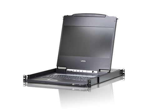 [4719264642517] Aten Rackmount Single Rail LCD Console VGA,HDMI,DVI  VGA w/ 17.3" LCD Display, 1x Custom KVM Cable Included, 1920x1080@60hz Display, LED Illumination